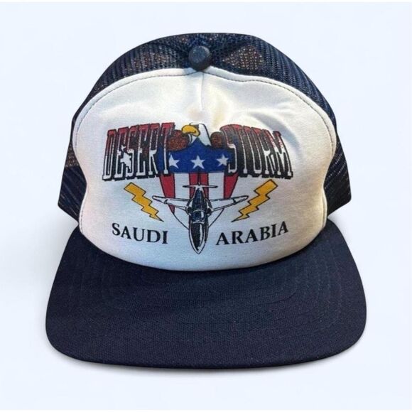 Vintage U.S. Cap Inc Saudi Desert Storm Blue White SnapBack - Picture 1 of 8